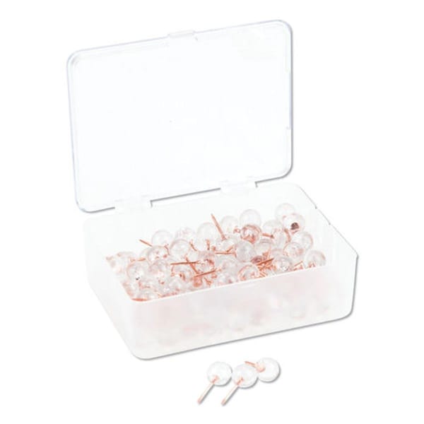 Paperperfect UBR3089U0624 0.437 in. Plastic Fashion Sphere Push Pins, Clear, 100PK PA3213522 - main